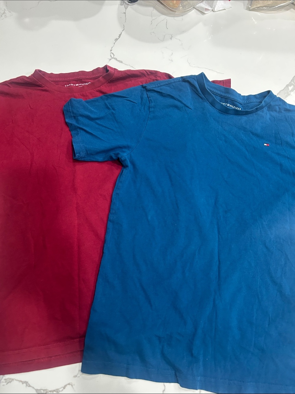 Tommy Hilfiger Blue and Red Classic Crew Neck Tees